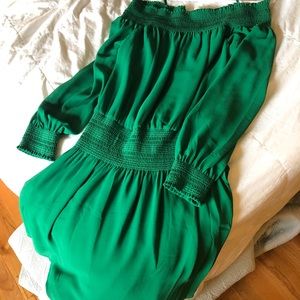 Emerald Green Smock Dress